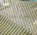 Dzianina Typu Jersey w Paski Żółto - Szare Pokryta Srebrem 3,2m