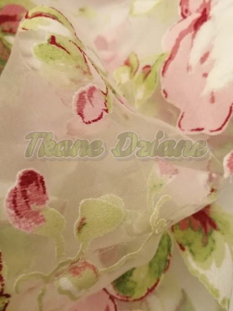 ORGANZA RÓŻOWE RÓŻE 40/220cm