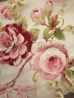 ORGANZA RÓŻOWE RÓŻE 40/224cm