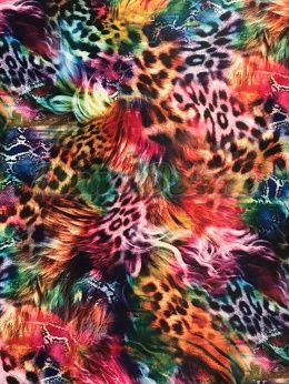 TKANINA SATYNOWANA KOLOROWA PANTERKA