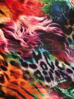 TKANINA SATYNOWANA KOLOROWA PANTERKA