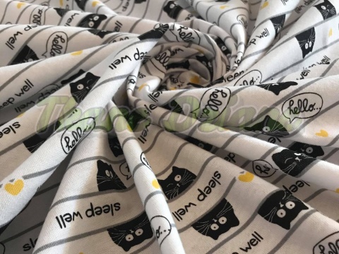 JERSEY BAWEŁNIANY KOTKI SLEEP WELL