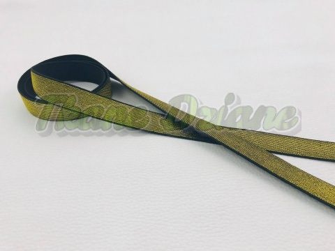 GUMA DZIANA CZARNA ZE ZŁOTĄ NITKĄ 20 mm