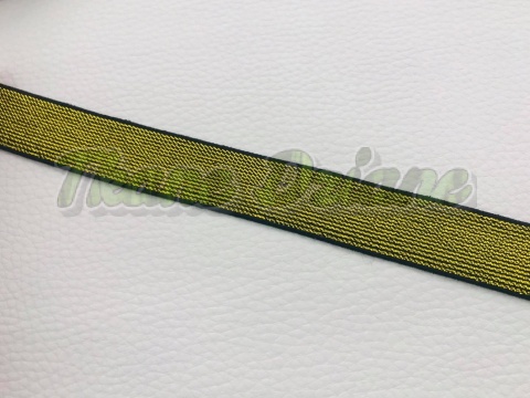 GUMA DZIANA CZARNA ZE ZŁOTĄ NITKĄ 20 mm