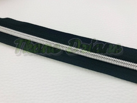 OFERTA HURTOWA 10m TAŚMA SUWAKOWA CZARNO-SREBRNA, SPIRALNA