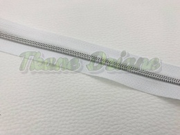 OFERTA HURTOWA 10m TAŚMA SUWAKOWA BIAŁO-SREBRNA, SPIRALNA #5