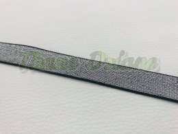 GUMA DZIANA CZARNA ZE SREBRNĄ NITKĄ 20 mm