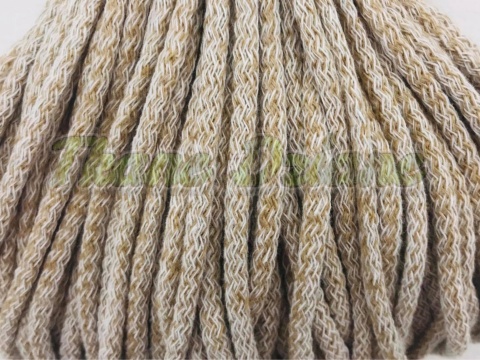 SZNUREK BAWEŁNIANY EKO 5 mm Z RDZENIEM BEŻOWO-BIAŁY