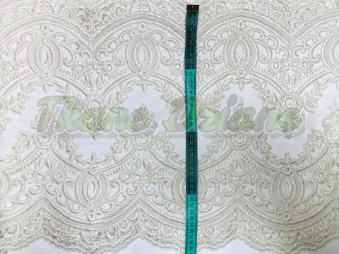 KORONKA GIPIURA ŚMIETANKOWA NA TIULU - TAŚMA