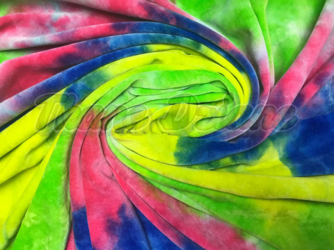 WELUR BAWEŁNIANY AKSAMITNY MULTICOLOR TIE DYE WELUR BAWEŁNIANY AKSAMITNY MULTICOLOR TIE DYE