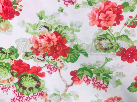 BAWEŁNA WZÓR PELARGONIE