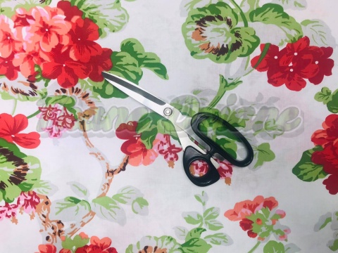 BAWEŁNA WZÓR PELARGONIE