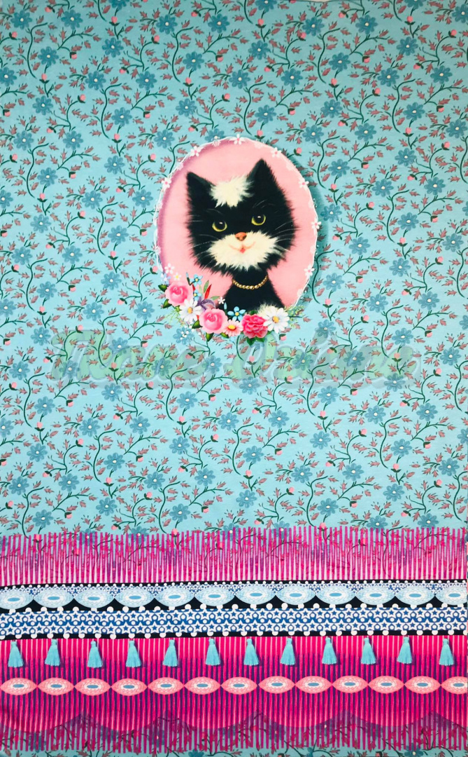 PANEL - JERSEY BAWEŁNIANY PENELOPE CAT by Fiona Hewitt DRUK CYFROWY PANEL - JERSEY BAWEŁNIANY PENELOPE CAT by Fiona Hewitt DRUK CYFROWY