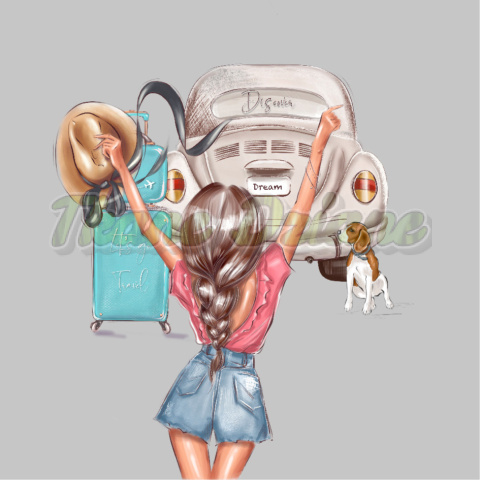 PANEL POLIESTER WODOODPORNY ADVENTURE GARBUS Z PSEM SZARY PANEL POLIESTER WODOODPORNY ADVENTURE GARBUS Z PSEM SZARY