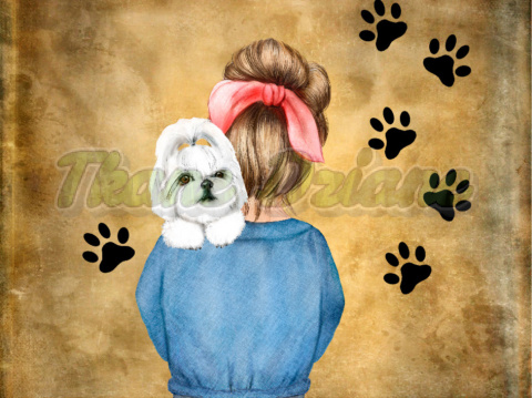 PANEL WELUR TAPICERSKI I LOVE SHIH TZU