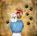 PANEL WELUR TAPICERSKI I LOVE SHIH TZU