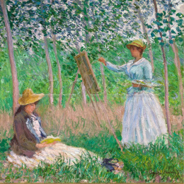PANEL WELUR TAPICERSKI MONET -IN THE WOODS AT GIVERNY