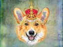 PANEL POLIESTER WODOODPORNY CORGI W KORONIE BLUE