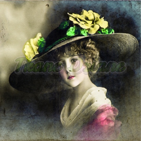 PANEL WELUR TAPICERSKI KOBIETA W KAPELUSZU