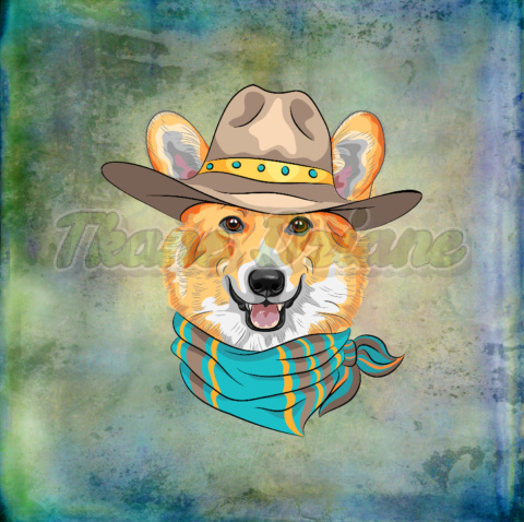 PANEL WELUR TAPICERSKI WELSH CORGI TŁO MULTIKOLOR PANEL WELUR TAPICERSKI WELSH CORGI TŁO MULTIKOLOR