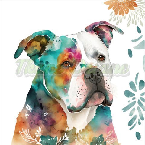 PANEL POLIESTER WODOODPORNY AMSTAFF AKWARELA NA BIAŁYM PANEL POLIESTER WODOODPORNY AMSTAFF AKWARELA NA BIAŁYM