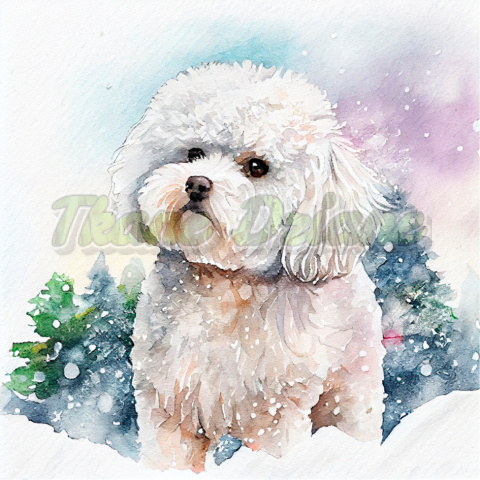 PANEL POLIESTER WODOODPORNY PIES BICHON NR 2 PANEL POLIESTER WODOODPORNY PIES BICHON NR 2