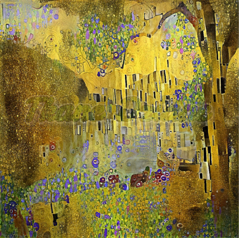 PANEL WELUR TAPICERSKI PEJZAŻ A'LA KLIMT PANEL WELUR TAPICERSKI PEJZAŻ A'LA KLIMT