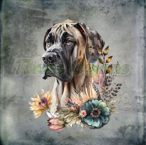 PANEL PIES DOG NIEMIECKI NR 15 TŁO PASTEL SZARY PANEL PIES DOG NIEMIECKI NR 15 TŁO PASTEL SZARY