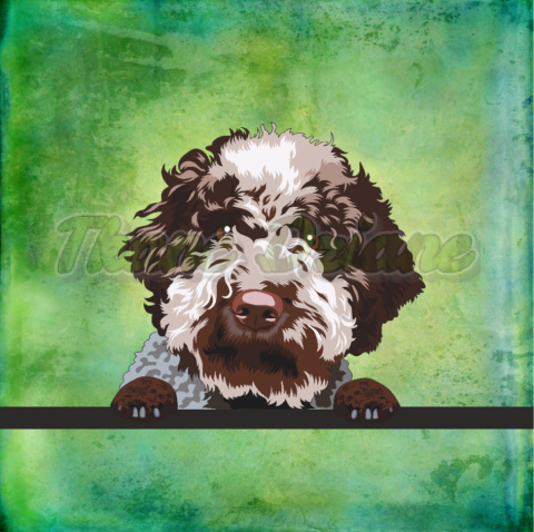 PANEL DRUKOWANY LAGOTTO ROMAGNOLO TŁO GREEN PANEL DRUKOWANY LAGOTTO ROMAGNOLO TŁO GREEN
