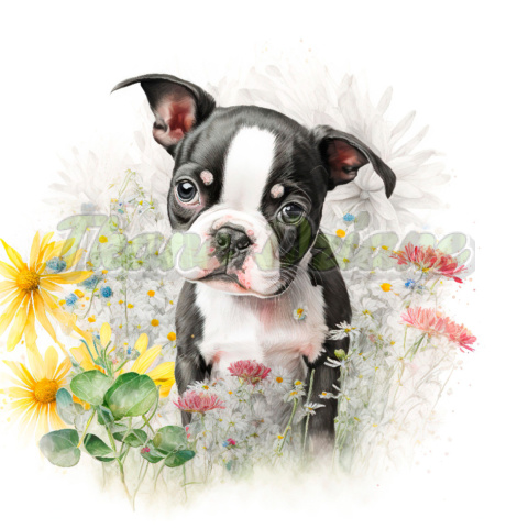 PANEL DRUKOWANY BOSTON TERRIER PUPPY NR 4 PANEL DRUKOWANY BOSTON TERRIER PUPPY NR 4