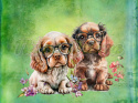 PANEL DRUKOWANY COCKER SPANIEL SZCZENIAK TŁO GREEN NR 11