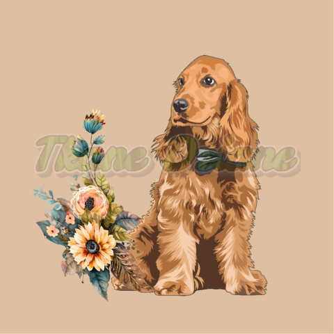 PANEL DRUKOWANY COCKER SPANIEL ZŁOTY TŁO BR PANEL DRUKOWANY COCKER SPANIEL ZŁOTY TŁO BR