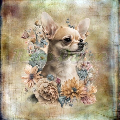 PANEL DRUKOWANY CHIHUAHUA W KWIATACH TŁO NUDE NR 4 PANEL DRUKOWANY CHIHUAHUA W KWIATACH TŁO NUDE NR 4