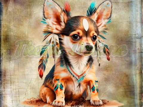 PANEL DRUKOWANY CHIHUAHUA TRIBAL TŁO NUDE NR 2