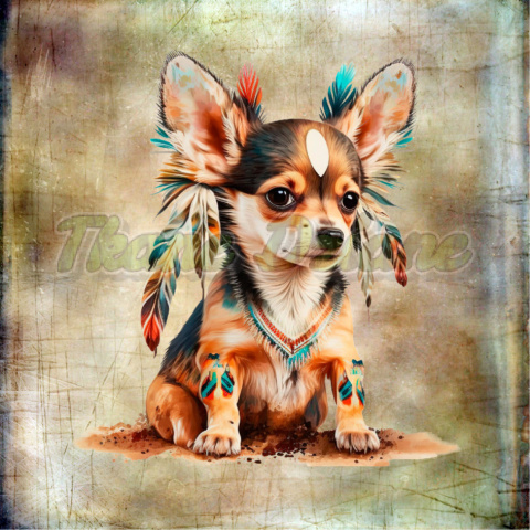 PANEL DRUKOWANY CHIHUAHUA TRIBAL TŁO NUDE NR 2 PANEL DRUKOWANY CHIHUAHUA TRIBAL TŁO NUDE NR 2