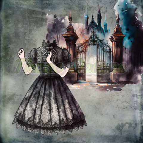 PANEL DRUKOWANY GOTHIC GIRL BT I BRAMA TŁO PASTEL SZARY NR 10 PANEL DRUKOWANY GOTHIC GIRL BT I BRAMA TŁO PASTEL SZARY NR 10