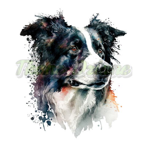 PANEL DRUKOWANY BORDER COLLIE PORTRET AKWARELA NR 5 PANEL DRUKOWANY BORDER COLLIE PORTRET AKWARELA NR 5