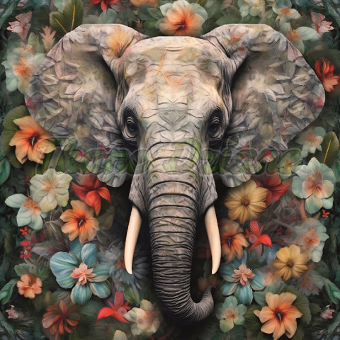 PANEL DRUKOWANY WILD ANIMALS 3D SŁOŃ NR 7