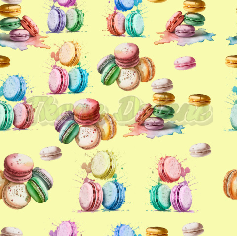TKANINA DRUKOWANA MACARONSY NA ŻÓŁTYM NR 9 TKANINA DRUKOWANA MACARONSY NA ŻÓŁTYM NR 9