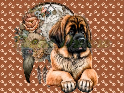 PANEL DRUKOWANY LEONBERGER BOHO BROWN