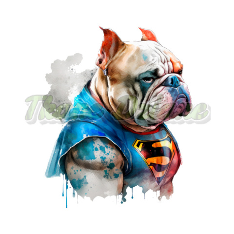 PANEL DRUKOWANY BULDOG SUPERBOHATER TŁO BIAŁE