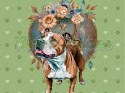 PANEL DRUKOWANY AMERICAN STAFFORDSHIRE TERRIER BOHO GREEN