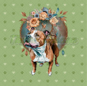 PANEL DRUKOWANY AMERICAN STAFFORDSHIRE TERRIER BOHO GREEN