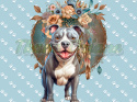 PANEL DRUKOWANY AMERICAN PITT BULL TERRIER BOHO BLUE