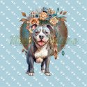 PANEL DRUKOWANY AMERICAN PITT BULL TERRIER BOHO BLUE