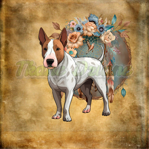 PANEL DRUKOWANY BULL TERRIER BOHO TŁO BEŻ 2 NR 3 PANEL DRUKOWANY BULL TERRIER BOHO TŁO BEŻ 2 NR 3