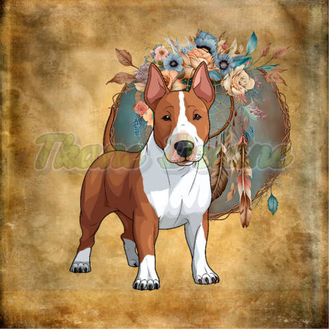 PANEL DRUKOWANY BULL TERRIER BOHO TŁO BEŻ 2 NR 2 PANEL DRUKOWANY BULL TERRIER BOHO TŁO BEŻ 2 NR 2