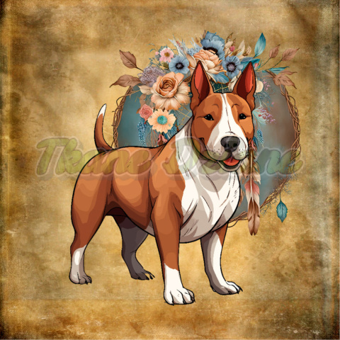 PANEL DRUKOWANY BULL TERRIER BOHO TŁO BEŻ 2 NR 1 PANEL DRUKOWANY BULL TERRIER BOHO TŁO BEŻ 2 NR 1