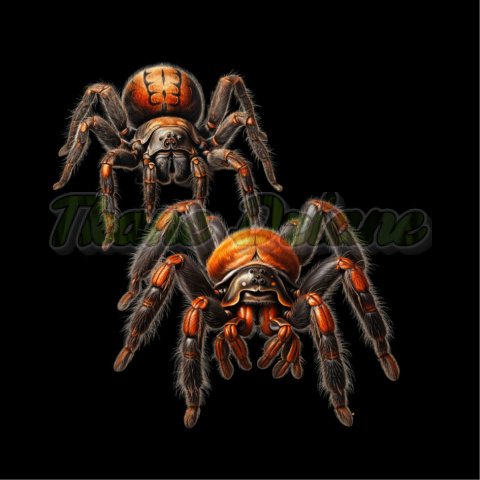 PANEL DRUKOWANY DWA PAJĄKI POMARAŃCZOWE - PAJĄKI HALLOWEEN NR 5 PANEL DRUKOWANY DWA PAJĄKI POMARAŃCZOWE - PAJĄKI HALLOWEEN NR 5