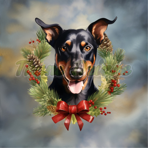 PANEL DRUKOWANY ŚWIĄTECZNE PSY WIENIEC- DOBERMAN TŁO MIK3 NR 17 PANEL DRUKOWANY ŚWIĄTECZNE PSY WIENIEC- DOBERMAN TŁO MIK3 NR 17